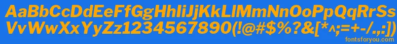 LibrefranklinExtrabolditalic Font – Orange Fonts on Blue Background