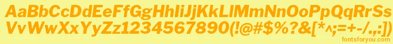 LibrefranklinExtrabolditalic Font – Orange Fonts on Yellow Background