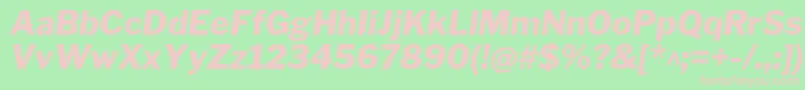 LibrefranklinExtrabolditalic-fontti – vaaleanpunaiset fontit vihreällä taustalla