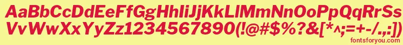 LibrefranklinExtrabolditalic-fontti – punaiset fontit keltaisella taustalla