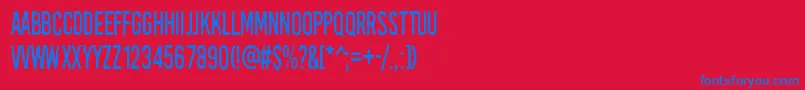 KirkuvanpunainenKirsikka-Schriftart – Blaue Schriften auf rotem Hintergrund