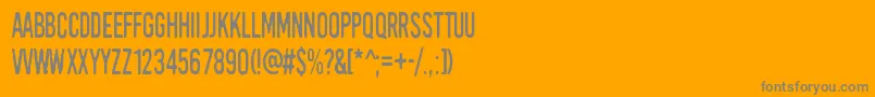 フォントKirkuvanpunainenKirsikka – オレンジの背景に灰色の文字