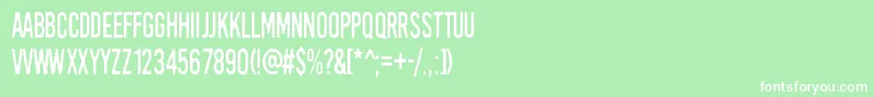 Czcionka KirkuvanpunainenKirsikka – białe czcionki na zielonym tle