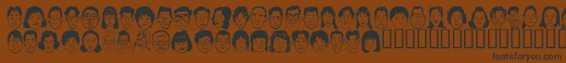 Шрифт Sakabe People07 – чёрные шрифты на коричневом фоне