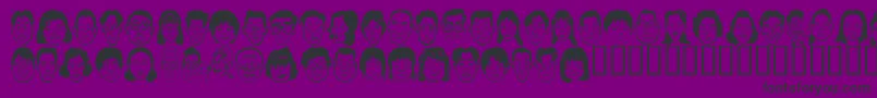 Sakabe People07-fontti – mustat fontit violetilla taustalla