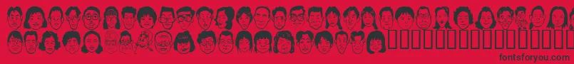 Sakabe People07 Font – Black Fonts on Red Background