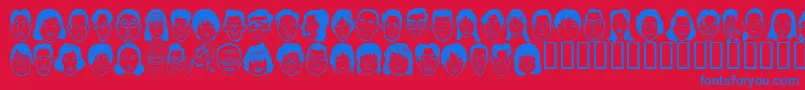 Sakabe People07 Font – Blue Fonts on Red Background