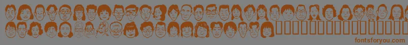 Sakabe People07 Font – Brown Fonts on Gray Background