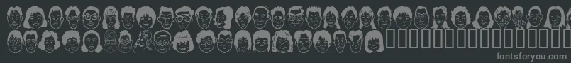 Sakabe People07 Font – Gray Fonts on Black Background