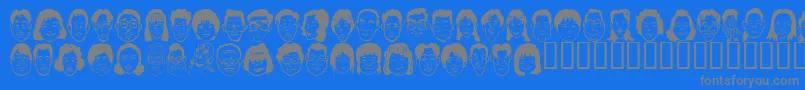 fuente Sakabe People07 – Fuentes Grises Sobre Fondo Azul