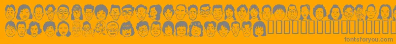 Fonte Sakabe People07 – fontes cinzas em um fundo laranja