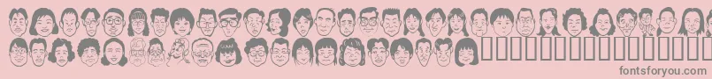 Sakabe People07 Font – Gray Fonts on Pink Background