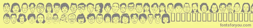 フォントSakabe People07 – 黄色の背景に灰色の文字
