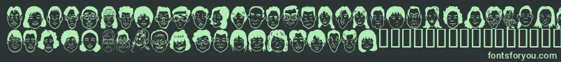 Sakabe People07 Font – Green Fonts on Black Background