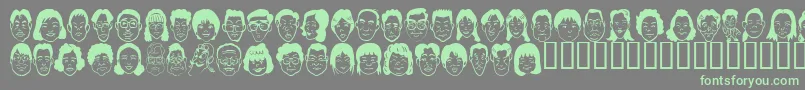 Sakabe People07 Font – Green Fonts on Gray Background