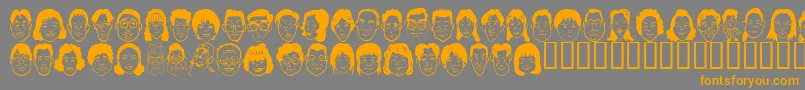 Sakabe People07 Font – Orange Fonts on Gray Background