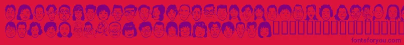 Sakabe People07 Font – Purple Fonts on Red Background