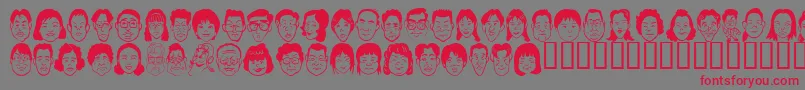 Sakabe People07 Font – Red Fonts on Gray Background