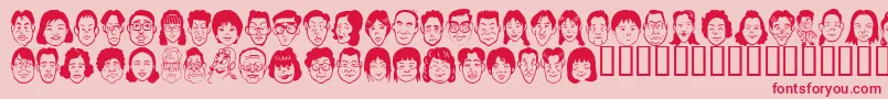 Sakabe People07 Font – Red Fonts on Pink Background