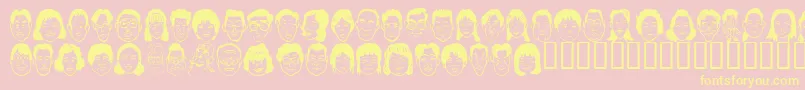 Sakabe People07 Font – Yellow Fonts on Pink Background