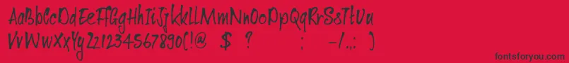 DkVentana Font – Black Fonts on Red Background