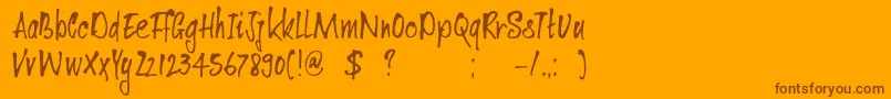 DkVentana-Schriftart – Braune Schriften auf orangefarbenem Hintergrund