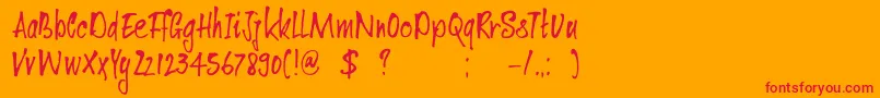 DkVentana Font – Red Fonts on Orange Background