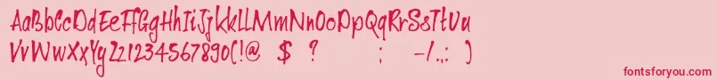 DkVentana Font – Red Fonts on Pink Background