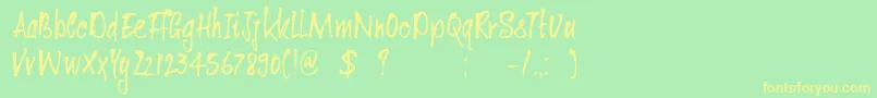 DkVentana Font – Yellow Fonts on Green Background