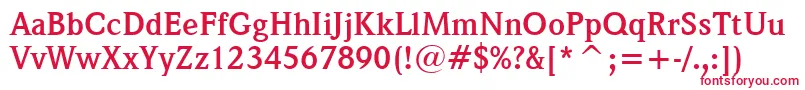 WeidemannBoldBt-fontti – punaiset fontit valkoisella taustalla