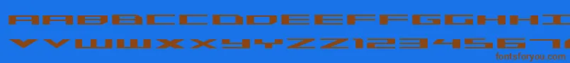 TriremeExpanded Font – Brown Fonts on Blue Background