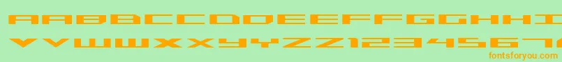 TriremeExpanded-fontti – oranssit fontit vihreällä taustalla