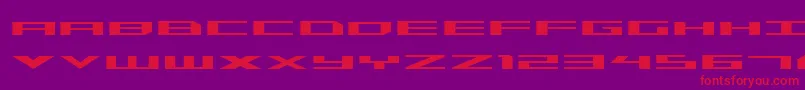 Czcionka TriremeExpanded – czerwone czcionki na fioletowym tle