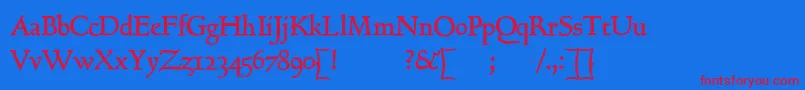 GoundyhundredB-Schriftart – Rote Schriften auf blauem Hintergrund