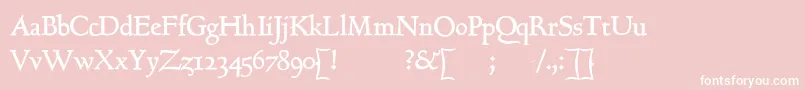 Weitere Informationen zur GoundyhundredB-Schriftart GoundyhundredB-Schriftart – Weiße Schriften auf rosa Hintergrund