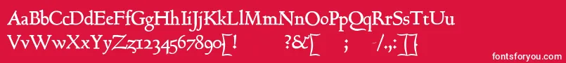 フォントGoundyhundredB – 赤い背景に白い文字
