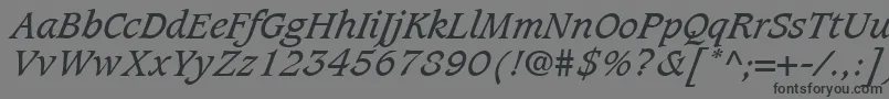 フォントCaxtonLtBookItalic – 黒い文字の灰色の背景