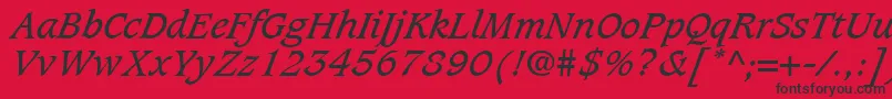 CaxtonLtBookItalic Font – Black Fonts on Red Background