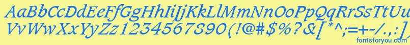 fuente CaxtonLtBookItalic – Fuentes Azules Sobre Fondo Amarillo