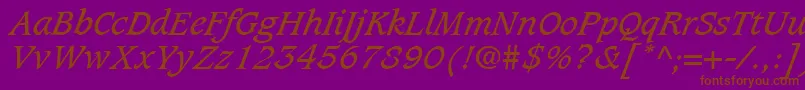 CaxtonLtBookItalic Font – Brown Fonts on Purple Background