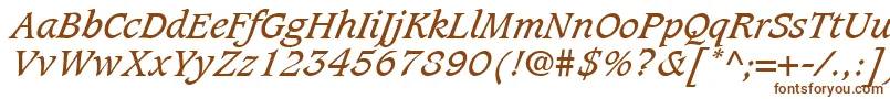 CaxtonLtBookItalic-fontti – ruskeat fontit valkoisella taustalla