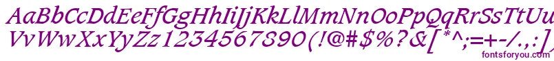 CaxtonLtBookItalic Font – Purple Fonts on White Background