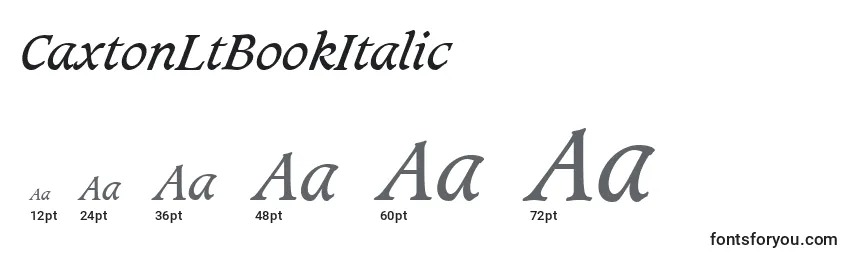 CaxtonLtBookItalic Font Sizes