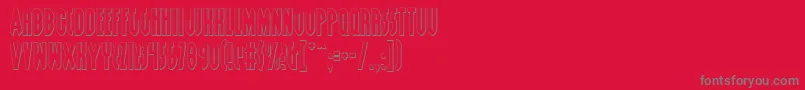 GrendelsMotherShadow-Schriftart – Graue Schriften auf rotem Hintergrund