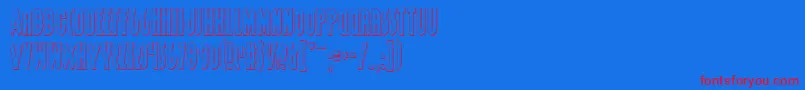 GrendelsMotherShadow-Schriftart – Rote Schriften auf blauem Hintergrund