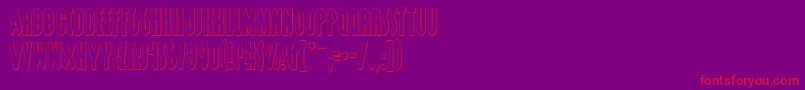 GrendelsMotherShadow-Schriftart – Rote Schriften auf violettem Hintergrund