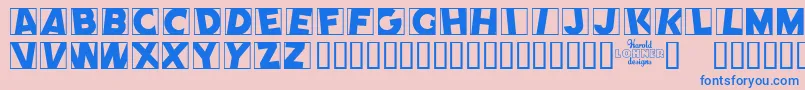 Comep Font – Blue Fonts on Pink Background