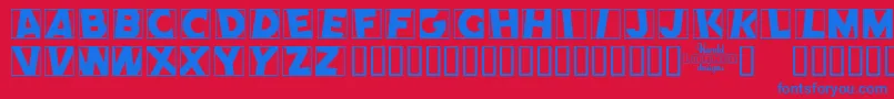 Comep Font – Blue Fonts on Red Background