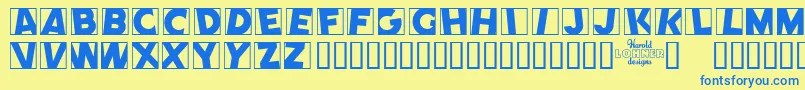 Comep Font – Blue Fonts on Yellow Background