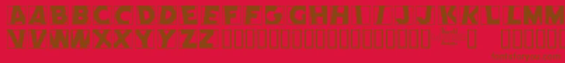 Comep Font – Brown Fonts on Red Background